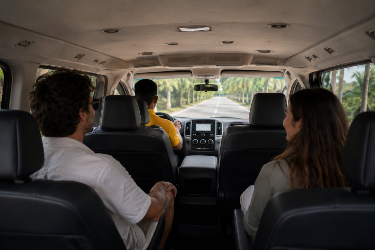 Shuttle Siargao private Toyota Hiace van for airport transfers on Siargao Island